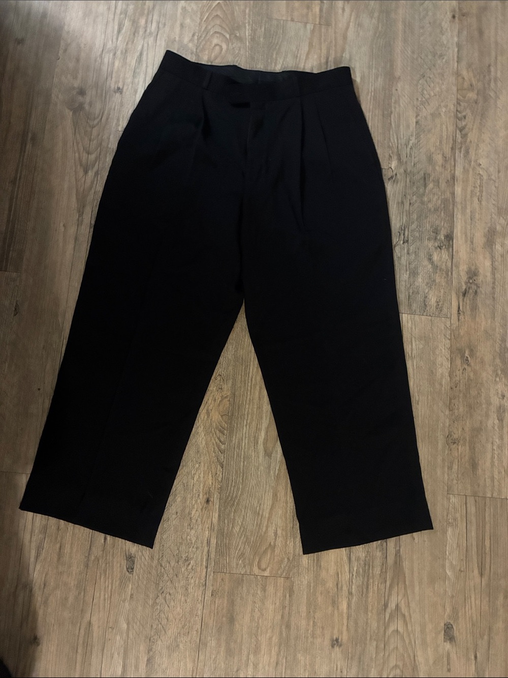 Black High-Waist Pleated Trousers